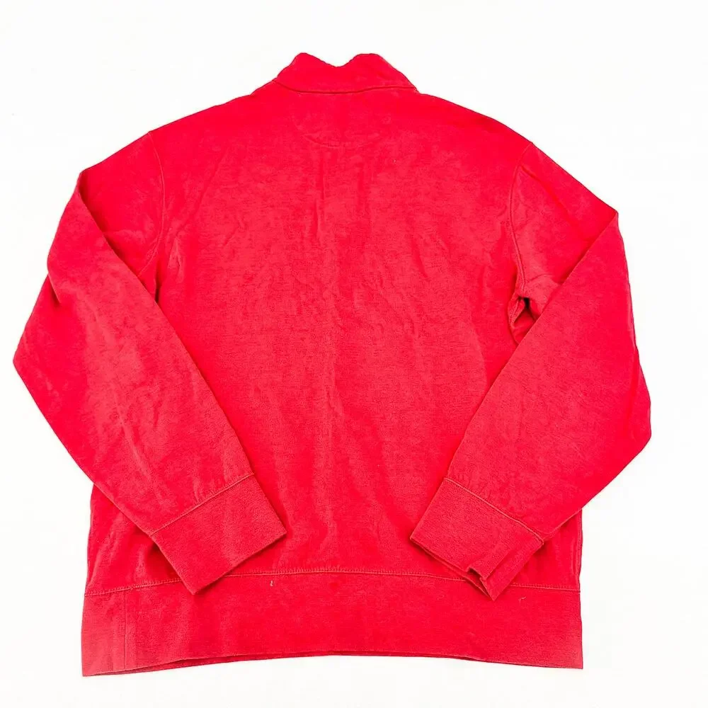 Polo Ralph Lauren Men's Quarter Zip Pullover Sweater Dark Red Color Size M